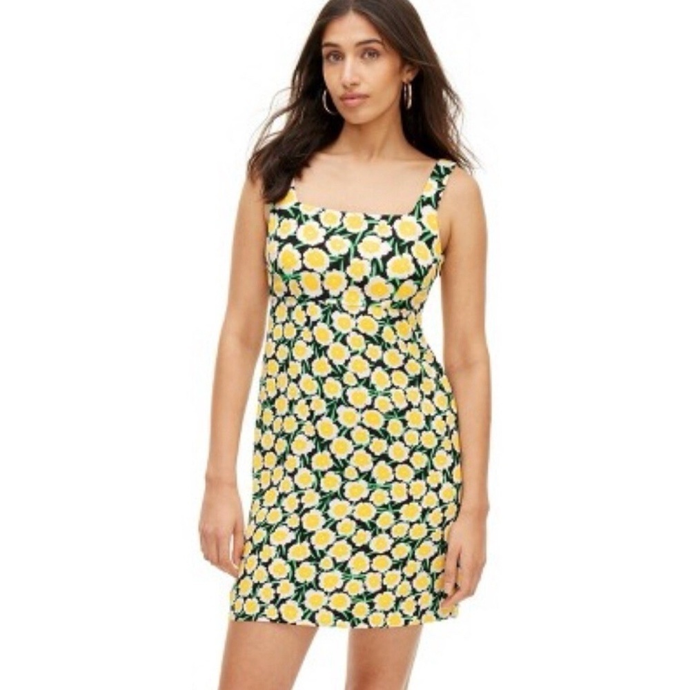 Diane von Furstenberg for Target 90s Shift Yellow Poppy Mini Dress Women's Sz 12